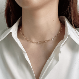 Everyday Chunky Chain Necklace, Gold Fill Sterling Silver Choker